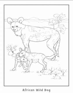 African Wild Dog Coloring Page