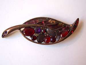   Autumn Leaf Pin Brooch Stained Glass Design Liz Claiborne Fall  