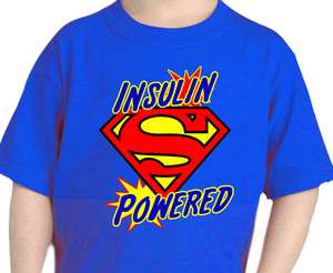 Kids Diabetic Super Hero ROYAL BLUE Tee Type 1 DIABETES T Shirt  