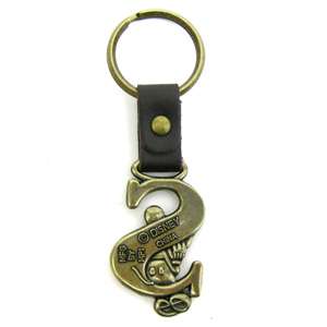 Disney Mickey Mouse Brass Key Ring Key Chain Letter S  