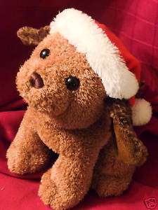Christmas Brown Puppy Dog Plush Stuffed Animal Caltoy  