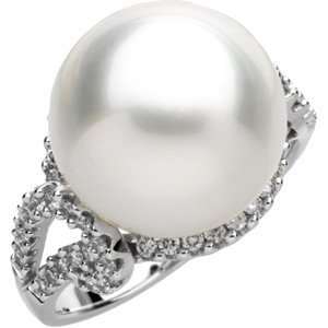  South Sea Cultured Pearl & Diamond Ring Diamond Designs Jewelry