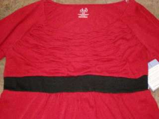 NWT Duo Maternity Red Black LS Top T Shirt S M L XL  