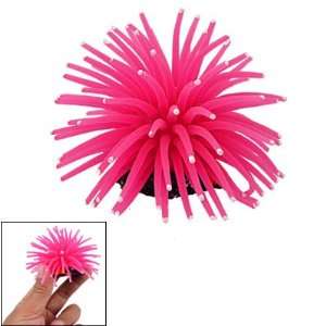  Como Echinoidea Design Aquarium Silicone Ornament Hot Pink 