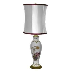  Ivory Porcelain Floral Design Table Lamp: Home Improvement