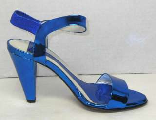 Theory TELLA Blue Patent Heel Sandal Woman Shoes Sz 9  