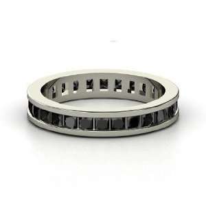  Brooke Eternity Band, 18K White Gold Ring with Black 