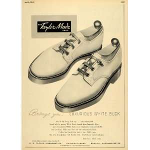  1949 Ad Taylor White Buck Leather Shoes Footwear Horn 