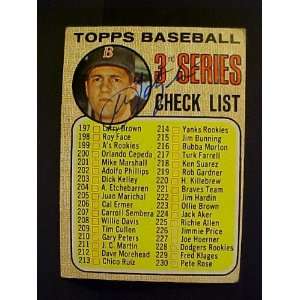 Carl Yastrzemski Boston Red Sox Checklist #192 1968 Topps Autographed 