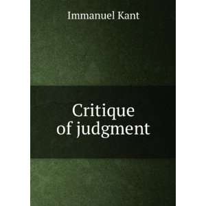  Critique of judgment Immanuel Kant Books