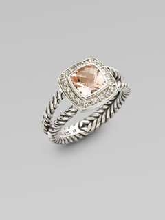 David Yurman   Morganite, Diamond & Sterling Silver Ring    