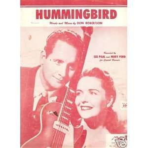   Sheet Music Hummingbird Les Paul and Mary Ford 65 