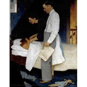 Norman Rockwell 23W by 30H  Freedom from Fear CANVAS Edge #4 1 1 