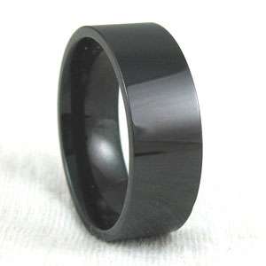 Custom Engrave Plain Black Tungsten Ring Wedding Band  