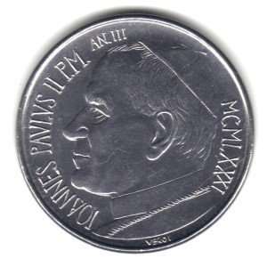   Vatican City 50 Lira Coin KM#157   Pope John Paul II 