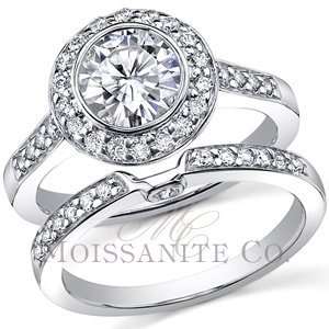 5m Legacy Moissanite Halo Wedding Set Engagement Ring  