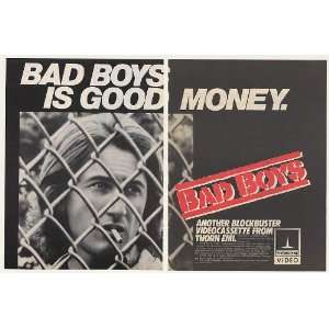  1983 Sean Penn Bad Boys Movie Thorn EMI Video 2 Page Print 