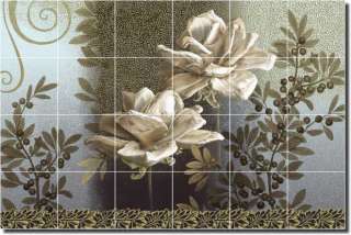 Grove Flowers Floral Art Decor Ceramic Tile Mural  