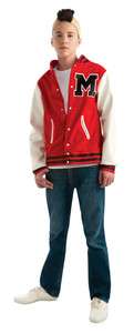 Glee Puck Football Player Lettermans Jacket Mens Teen Costume  