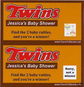 Twins Baby Shower party favors scratch off game  
