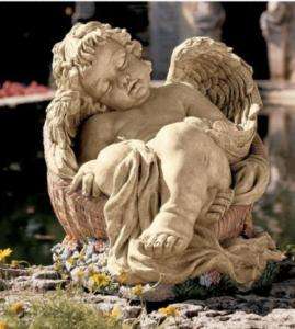 Baby Angel Garden Sculpture Sleeping Cherub Statue  