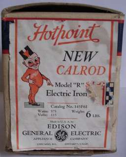 Hotpoint 1930s Calrod Iron BOX ONLY General Electric  