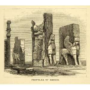  1875 Steel Engraving Persepolis Propylaea Xerxes Ancient 
