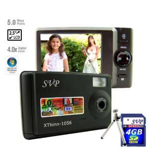  SVP DC1056 Black 5MP Slim Digital Camera with 4x Digital 