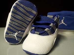   107] Baby Infant Jordan 10 Retro TXT Royal Blue Stealth Crib Gift Pack