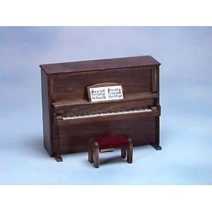  Dollhouse Miniature Walnut Piano 