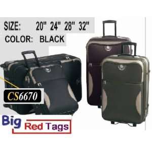  CS6670 BLACK 4 PCS LUGGAGE SET TREVEL DUFFEL BAG 