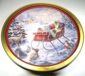 Nicky Boehme NIGHT BEFORE CHRISTMAS Serving Tray Cookie Tin Container 