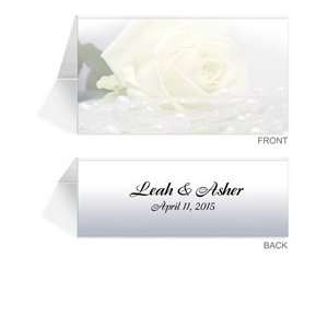  240 Personalized Place Cards   Vanilla Rose n Pearls 
