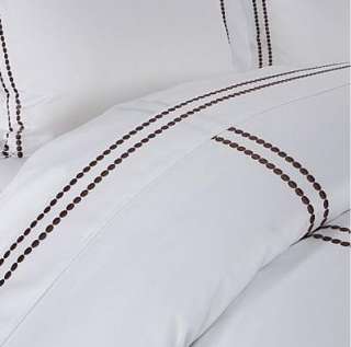 HOTEL Pearl Embroidered DUVET COVER SET King Espresso  