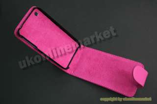 Clean High Quality Hot Pink Leather Flip Cover Case for iPhone 3G 3GS 