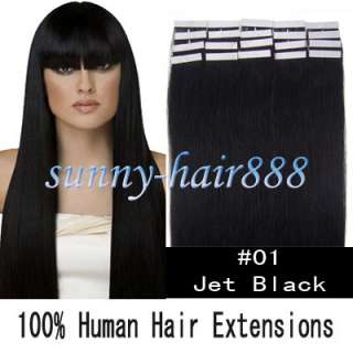 22Remy Tape skin human hair extensions#01,60g&20pcs &  