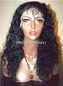   Made Front Lace Wig Indian Remy Remi Human Hair #1 Deep Wave  