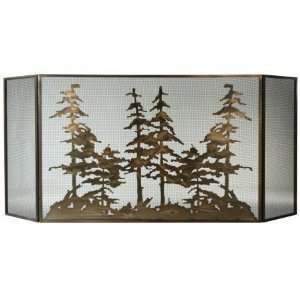  96W X 40H Tall Pines Folding Fireplace Screen