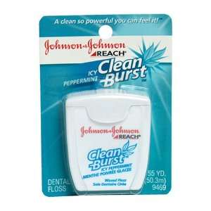  Reach Clean Burst Dental Floss, Waxed, Icy Peppermint 55 
