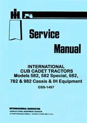 the international cub cadet lawn tractor models 582 582 special