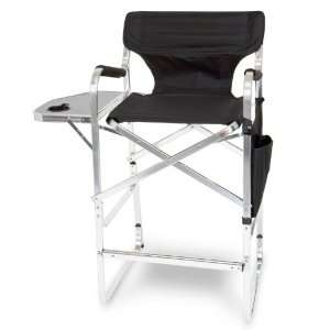 PROFESSIONAL Tall Directors Folding Chair with Side Table, Cup Holder 