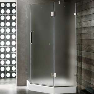   Frameless NeoAngle Glass Bathroom Shower Enclosure, Chrome Home