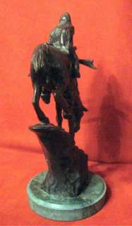 Frederick Remington Mountain Man 13 Bronze Marble Base Indian Horse 