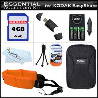 4GB Accessory Kit For Kodak EasyShare Sport C123 Camera  