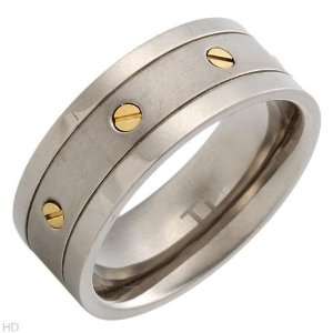   Brand New Gentlemens Band Ring Made in 14k/ti Gold Plated Titanium