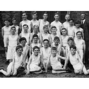  Boys Club Gym Class Group Photograph July 1934 Stretched 