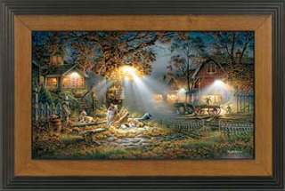 Terry Redlin OUR FRIENDS Framed Linen Print   Farm and Pets  
