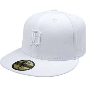  MLB Detroit Tigers White on White 59FIFTY Fitted Cap 