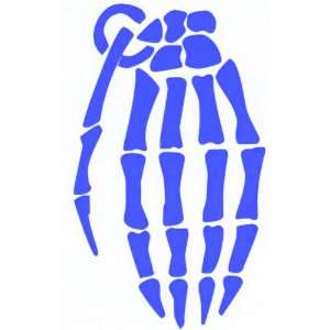  GRENADE GLOVE SKELETON HAND   6 BLUE Vinyl Decal Window 