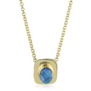 KARA by Kara Ross Oval Drusy with Peacock Blue Drusy Pendant Necklace
